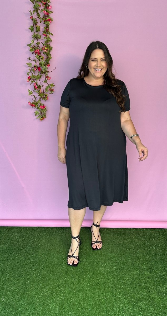 Vestido Sara - Malha Confort Midi com Manga - Naguirre Shop