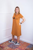 Vestido Sara - Malha Confort Midi com Manga - Naguirre Shop