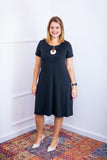 Vestido Sara - Malha Confort Midi com Manga - Naguirre Shop