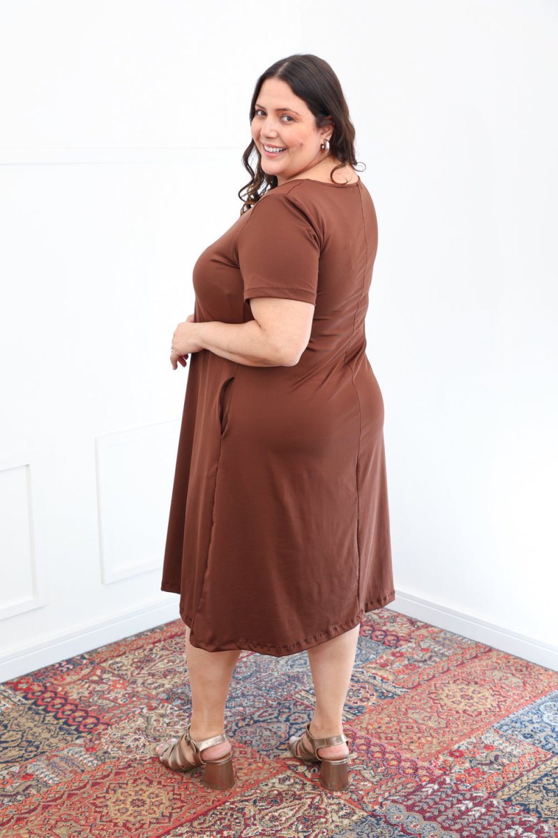 Vestido Sara - Malha Confort Midi com Manga - Naguirre Shop