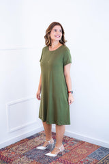 Vestido Sara - Malha Confort Midi com Manga - Naguirre Shop