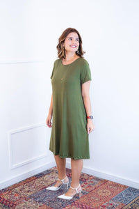 Vestido Sara - Malha Confort Midi com Manga - Naguirre Shop