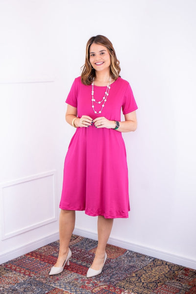 Vestido Sara - Malha Confort Midi com Manga - Naguirre Shop