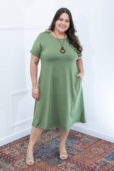 Vestido Sara - Malha Confort Midi com Manga - Naguirre Shop