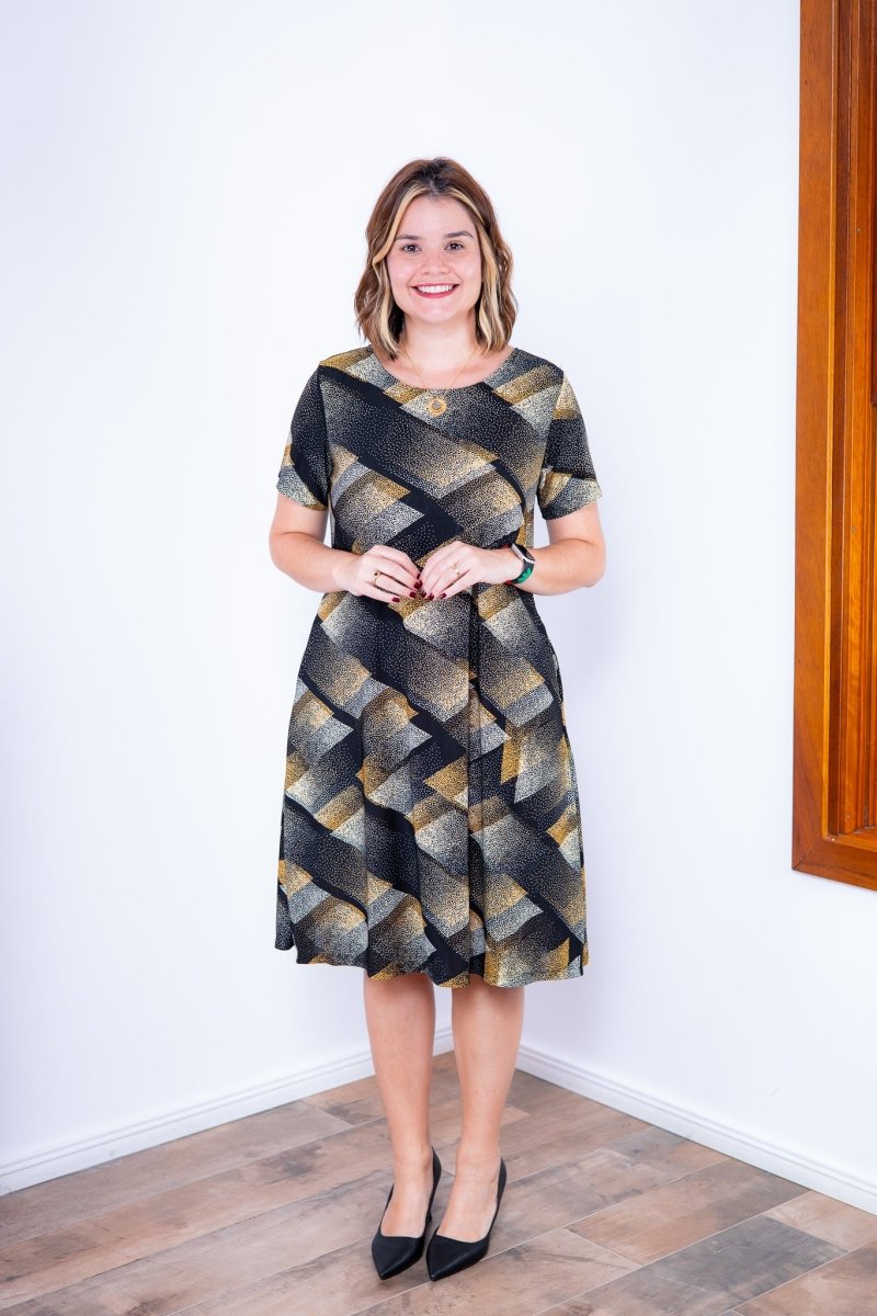 Vestido Sara - Malha Confort Midi com Manga - Naguirre Shop