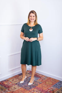 Vestido Sara - Malha Confort Midi com Manga - Naguirre Shop