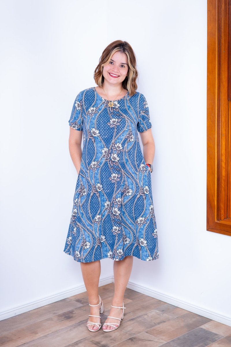 Vestido Sara - Malha Confort Midi com Manga - Naguirre Shop