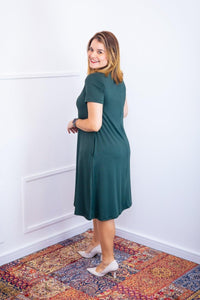 Vestido Sara - Malha Confort Midi com Manga - Naguirre Shop