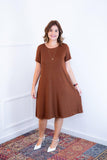 Vestido Sara - Malha Confort Midi com Manga - Naguirre Shop