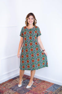 Vestido Sara - Malha Confort Midi com Manga - Naguirre Shop