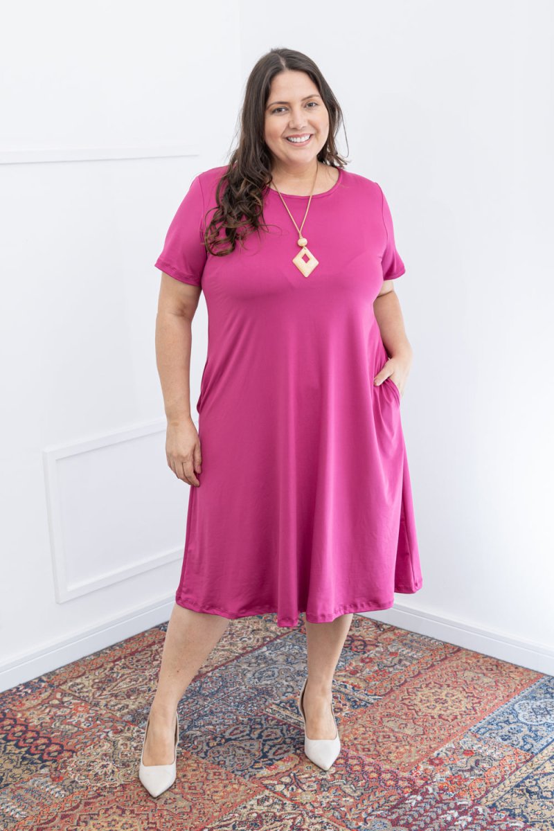 Vestido Sara - Malha Confort Midi com Manga - Naguirre Shop