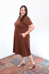 Vestido Sara - Malha Confort Midi com Manga - Naguirre Shop