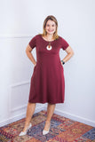 Vestido Sara - Malha Confort Midi com Manga - Naguirre Shop