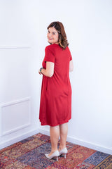 Vestido Sara - Malha Confort Midi com Manga - Naguirre Shop