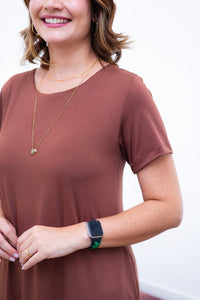Vestido Sara - Malha Confort Midi com Manga - Naguirre Shop