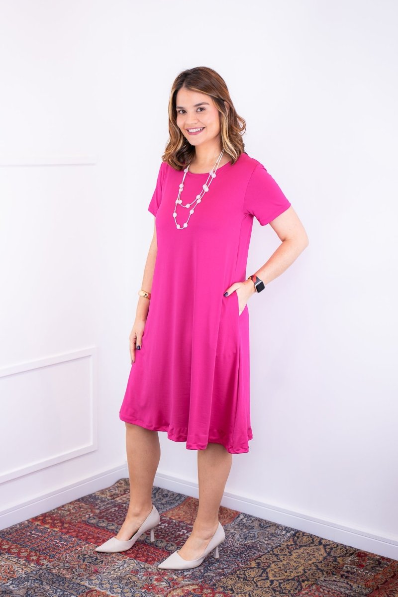 Vestido Sara - Malha Confort Midi com Manga - Naguirre Shop