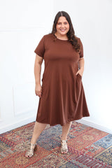 Vestido Sara - Malha Confort Midi com Manga - Naguirre Shop