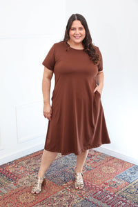 Vestido Sara - Malha Confort Midi com Manga - Naguirre Shop