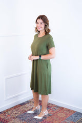 Vestido Sara - Malha Confort Midi com Manga - Naguirre Shop