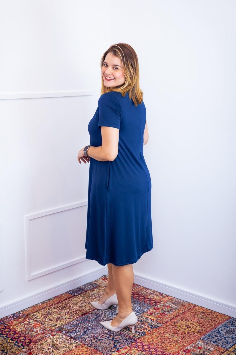 Vestido Sara - Malha Confort Midi com Manga - Naguirre Shop