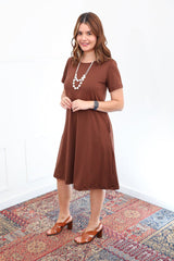 Vestido Sara - Malha Confort Midi com Manga - Naguirre Shop