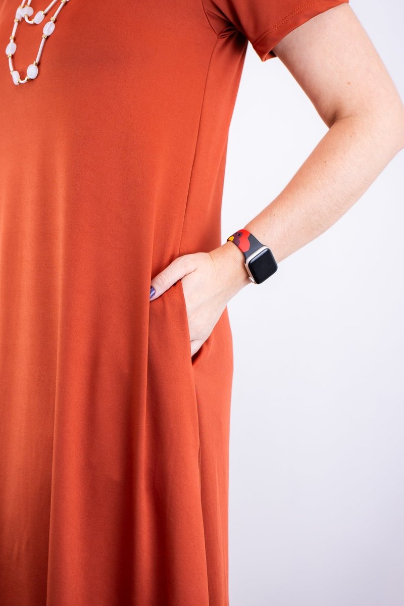 Vestido Sara - Malha Confort Midi com Manga - Naguirre Shop