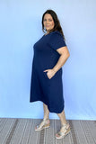 Vestido Sara - Malha Confort Midi com Manga - Naguirre Shop