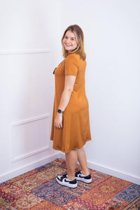 Vestido Sara - Malha Confort Midi com Manga - Naguirre Shop