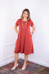 Vestido Sara - Malha Confort Midi com Manga - Naguirre Shop