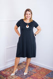Vestido Sara - Malha Confort Midi com Manga - Naguirre Shop
