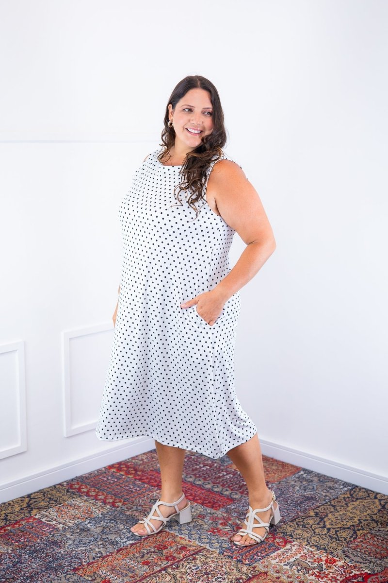 Vestido Sofia - Malha Confort Deluxe Regata Midi - Naguirre Shop