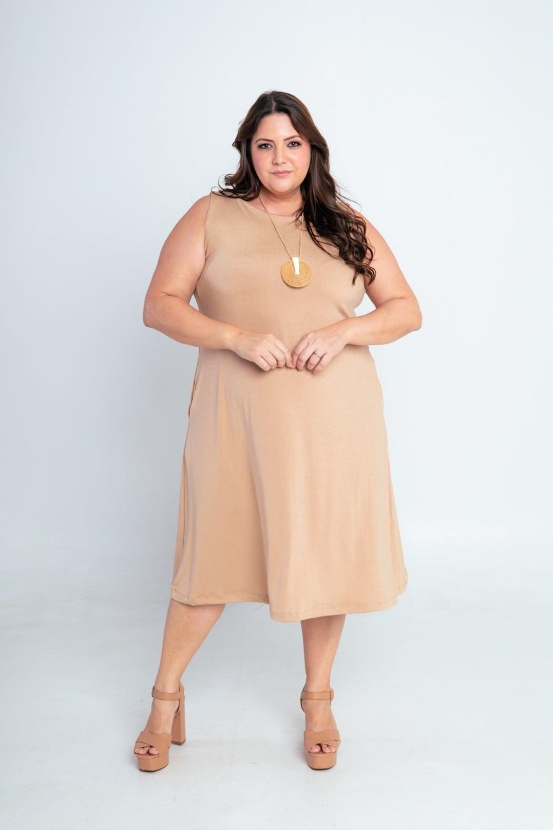 Vestido Sofia - Malha Confort Regata Midi - Naguirre Shop