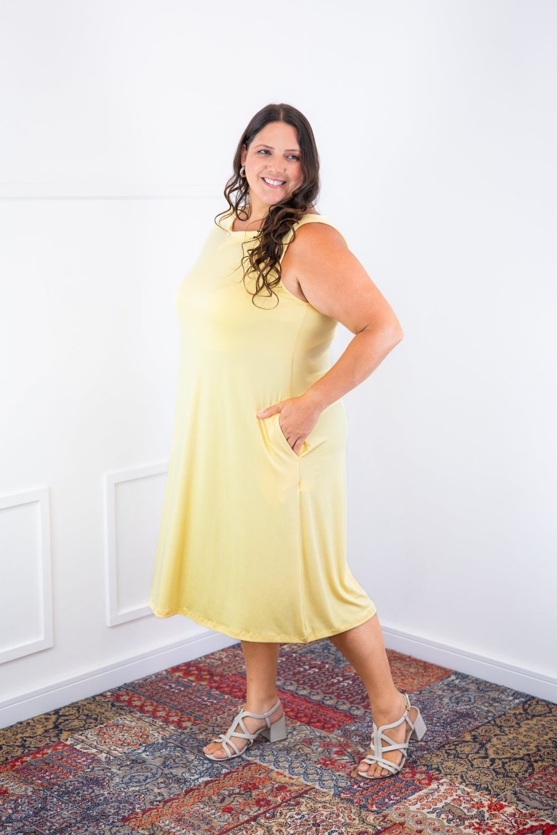 Vestido Sofia - Malha Confort Regata Midi - Naguirre Shop