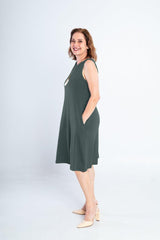 Vestido Sofia - Malha Confort Regata Midi - Naguirre Shop