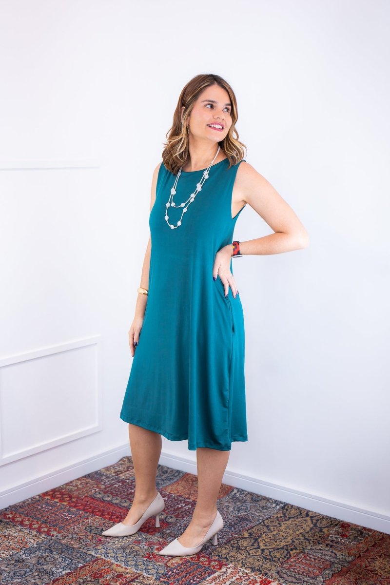 Vestido Sofia - Malha Confort Regata Midi - Naguirre Shop