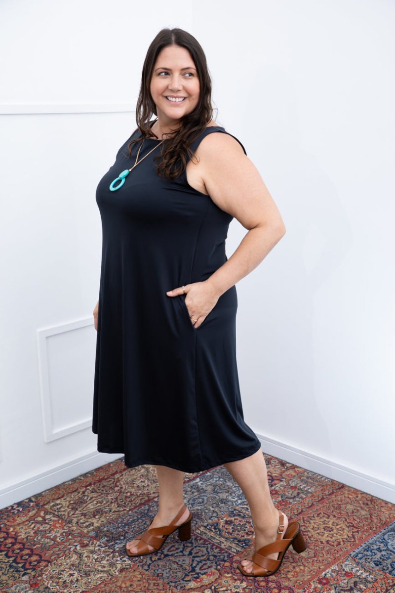 Vestido Sofia - Malha Confort Regata Midi - Naguirre Shop