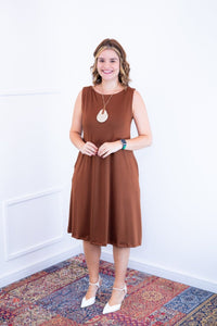 Vestido Sofia - Malha Confort Regata Midi - Naguirre Shop