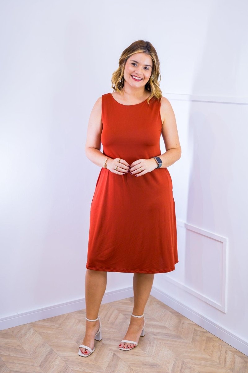 Vestido Sofia - Malha Confort Regata Midi - Naguirre Shop