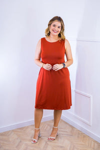 Vestido Sofia - Malha Confort Regata Midi - Naguirre Shop