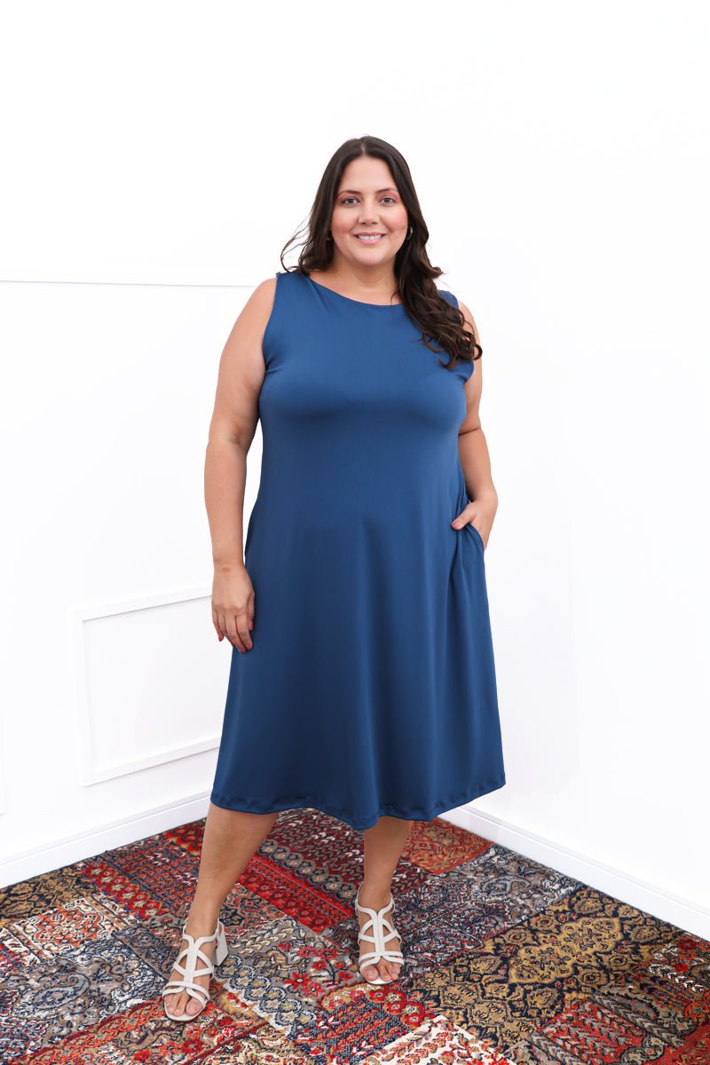 Vestido Sofia - Malha Confort Regata Midi - Naguirre Shop