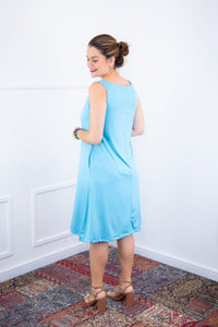 Vestido Sofia na cor Azul Algodão, foto 2 de 2