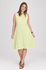 Vestido Sofia na cor Mini Poá Amarelo com Azul, foto 1 de 2