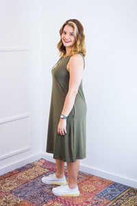 Vestido Sofia - Malha Confort Regata Midi - Naguirre Shop