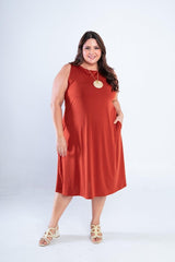 Vestido Sofia - Malha Confort Regata Midi - Naguirre Shop