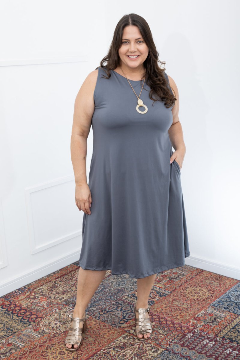 Vestido Sofia - Malha Confort Regata Midi - Naguirre Shop