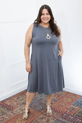 Vestido Sofia - Malha Confort Regata Midi - Naguirre Shop