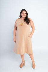 Vestido Sofia - Malha Confort Regata Midi - Naguirre Shop