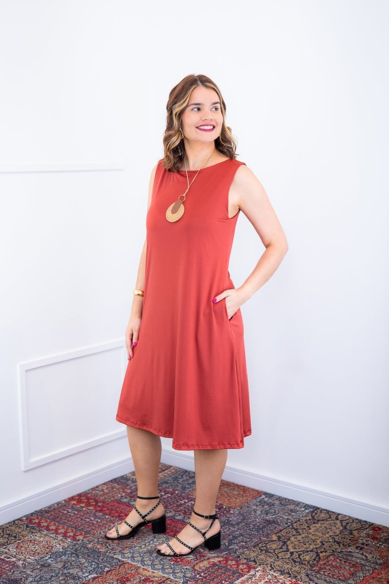 Vestido Sofia - Malha Confort Regata Midi - Naguirre Shop