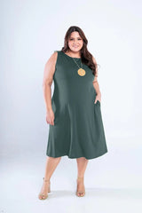 Vestido Sofia - Malha Confort Regata Midi - Naguirre Shop