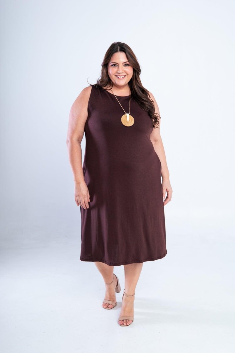 Vestido Sofia - Malha Confort Regata Midi - Naguirre Shop